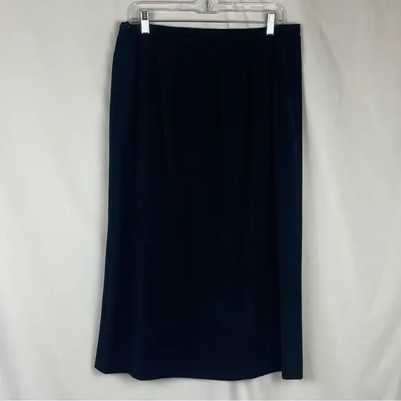 Nancy Bolen Black Embroidered Beaded Midi Skirt Size 14 - Picture 4 of 11